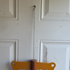 Crane Hoist Lifting Tool w/ Chain Attachment, Metal Frame Bracket Yellow/Gray