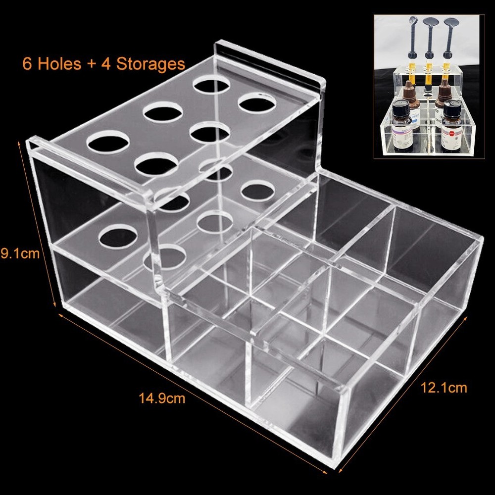 Dental Acrylic Organizer Storage Box Acrylic Composite Syringe Arch Wire Case