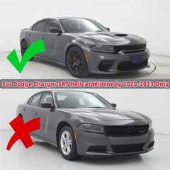 3Pcs V4 Style Front Bumper Lip Glossy Black Dodge Charger SRT Hellcat Widebody