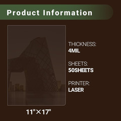 Laser Transparency Film 50 Sheets 11 X 17 Inche Clear Overhead Projector Film…