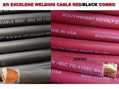 100′ 2/0 EXCELENE WELDING CABLE 50 FT RED & 50 FT BLACK USA MADE 105 EPDM JACKET