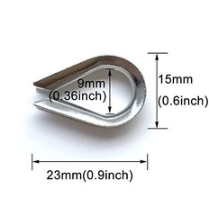 50 PCS M3 Stainless Steel Thimbles for 1/8 Inches Diameter Wire Rope