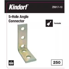 5-Hole 90° Angle Bracket Galv-Krom (Strut Fitting) (ZB917-10)