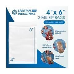 Spartan Industrial – 4” X 6” (1000 Count) 2 Mil Clear Reclosable Zip