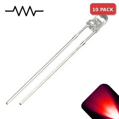 10 x 12v 3mm LED Light Red Ultra Bright Internal Resistor 5v-15v 9v 6v 14v 7 no