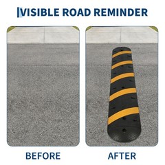 2 Pack 7 FT Rubber Speed Bump, 84″ Speed Bumps with End Caps, 25,000LBS Capacity