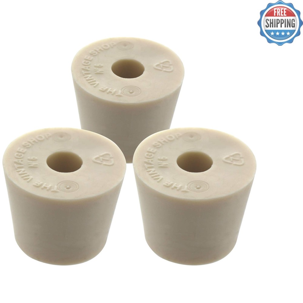 Drilled Tapered Rubber Stopper Set – Perfect for Bottles & Fermentation Needs