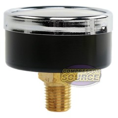 1/4″ NPT Air Pressure Gauge 0-160 PSI Rear Back Mount Mount 2″ Face 102D-204F