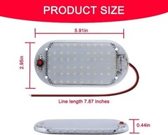 2PCS 12V RV Interior LED Dome Light, 3 Color Cold Warm Natural Light Ultra Brigh