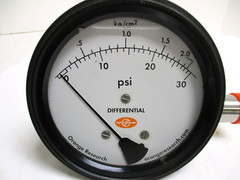 ORANGE RESEARCH , DIFFERENTIAL PRESSURE , 0-30 PSI , 1516DG-1C-4.5B , 1/2″ FNPT