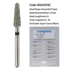 Dental Diamond Burs Round End Taper FG 850/016 856/018 High Speed Diamond Bur