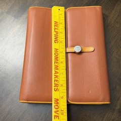 Franklin Covey Planner 7-Ring Orange Leather Classic Magnetic Snap Organizer