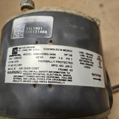 Emerson K48HXEMG-3494 Condenser Motor 31L1901 1075 RPM 1/6 HP 230V used