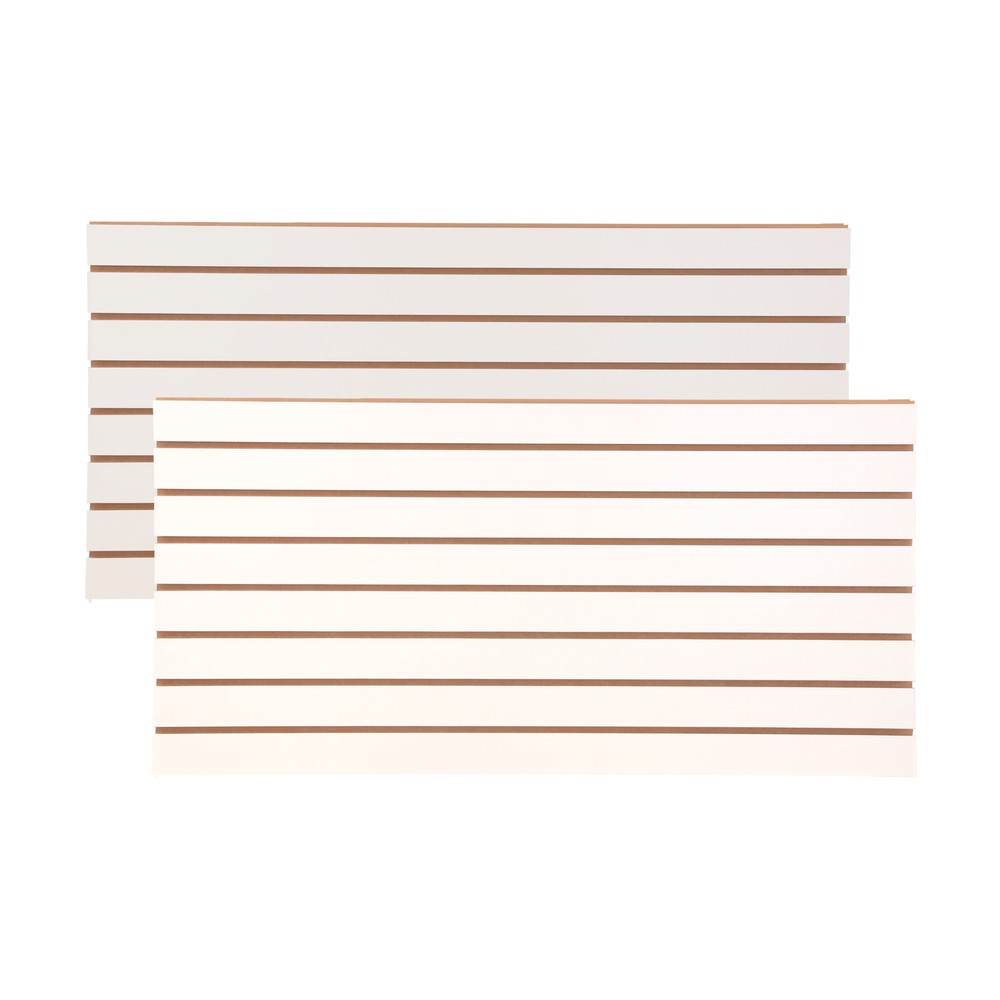 4 ft x 2 ft Horizontal White Slatwall Easy Panels (24″H x 48″L) – Pack of 2