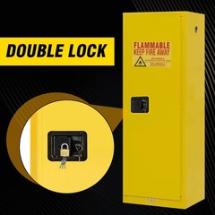 16 Gal Fireproof Flammable Cabinet, Industrial Storage with Leak Sump & Vents