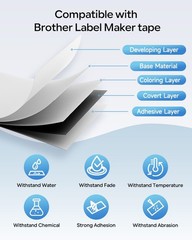 TZe TZ Label Maker Tape Colors Replace for Brother P-Touch Label Tape 12mm 0….