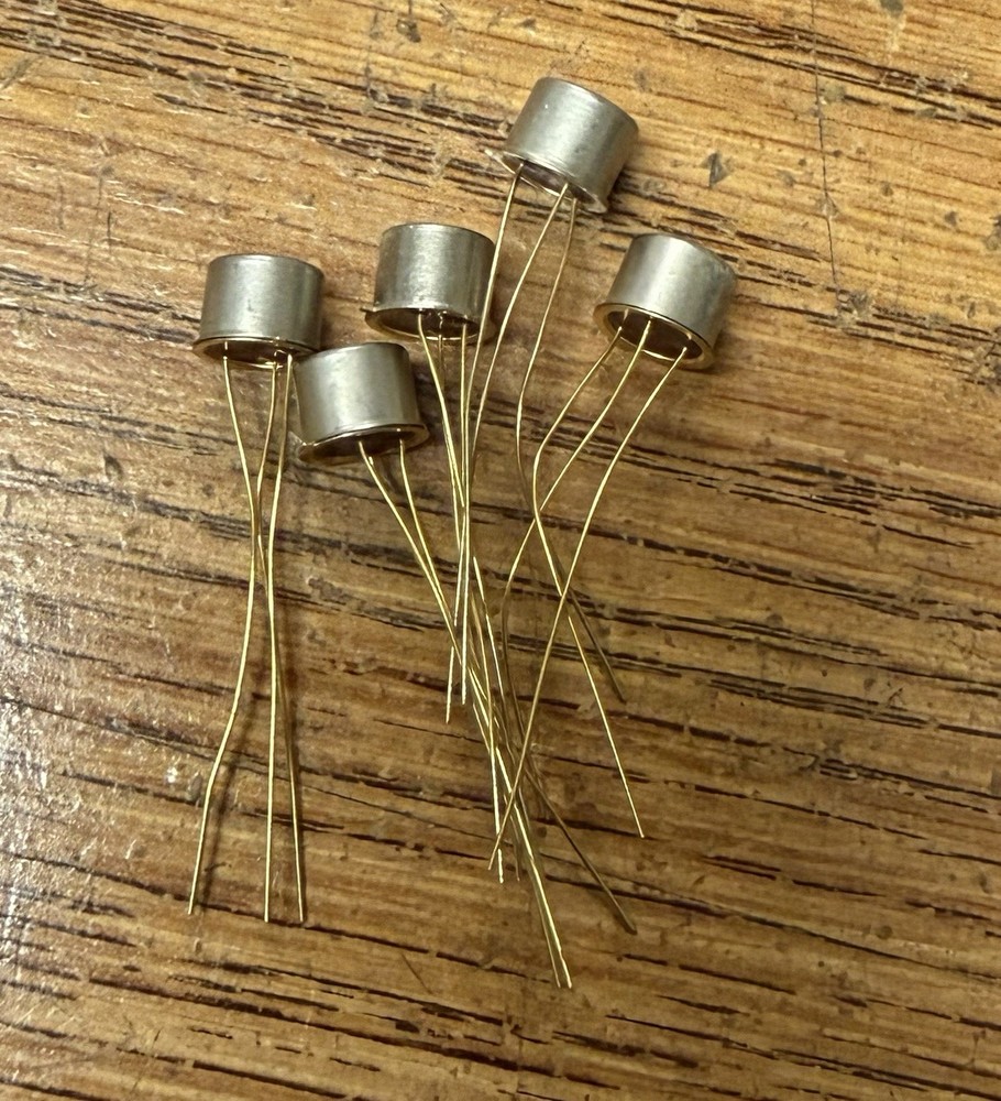 (5) 2N265 ETCO Germanium NPN Transistors NOS Gold Leads
