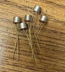 (5) 2N265 ETCO Germanium NPN Transistors NOS Gold Leads