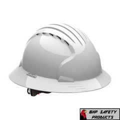 Evolution Deluxe 6161 Vented Full Brim Hard Hat w/ 6 Pt Ratchet Adjustment White
