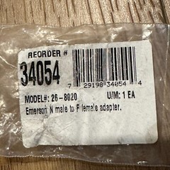 Emerson 26-8020 N Adapter N Male to F Female Adapter Connector