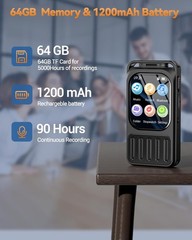 XIXITPY 64GB Digital Voice Recorder with Bluetooth & Touchscreen