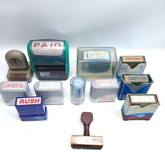 Office Stamp Lot 12 Xstamper & Office Depot PAID, RECEIVED, POSTED, CONFIDENTIAL