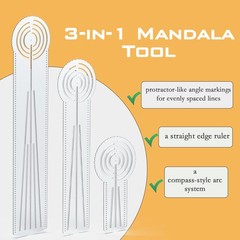 DAFENCHI 3in1 Mandala Ruler Tool with Holes, Mandala Dot Art Circle Maker, Co…