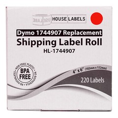 DYMO LW 1744907 RED 4XL 4×6 4″x6″ – FOUR (4) Rolls All-Purpose Labels FREE SHIP