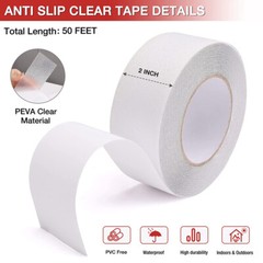 SafetyPro 2in X 50ft Strong Clear Anti Slip Tape Transparent Non-Slip Grip Tapes