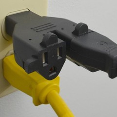 Conntek 30104 U.S. 3-Prong Heavy Duty Dual Outlet Adapter, Black
