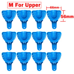 12 Pcs Dental Impression Trays Perforated Plastic Autoclavable Trays EASYINSMILE