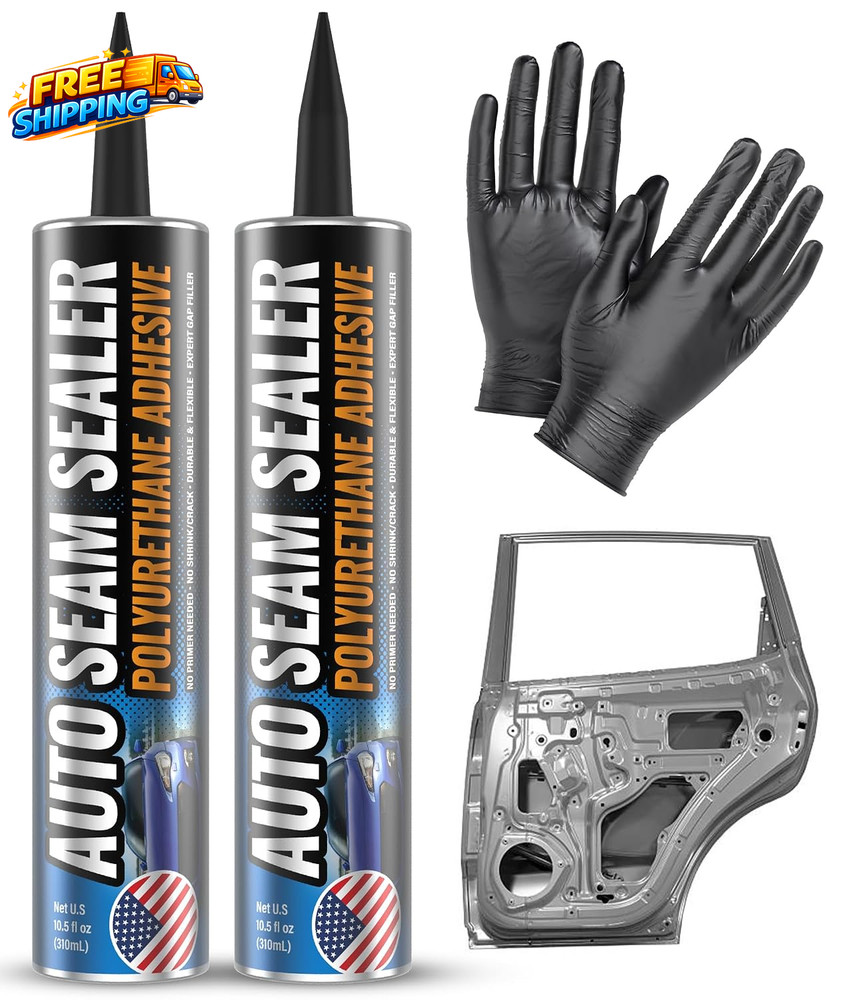 [Black] 2 Pack Professional Automotive Seam Sealer, Paintable Quick-Set Polyuret