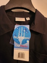Chef Works Unisex Cool Vent Chefs Shirt Black Medium- Polycotton – Short Sleeve