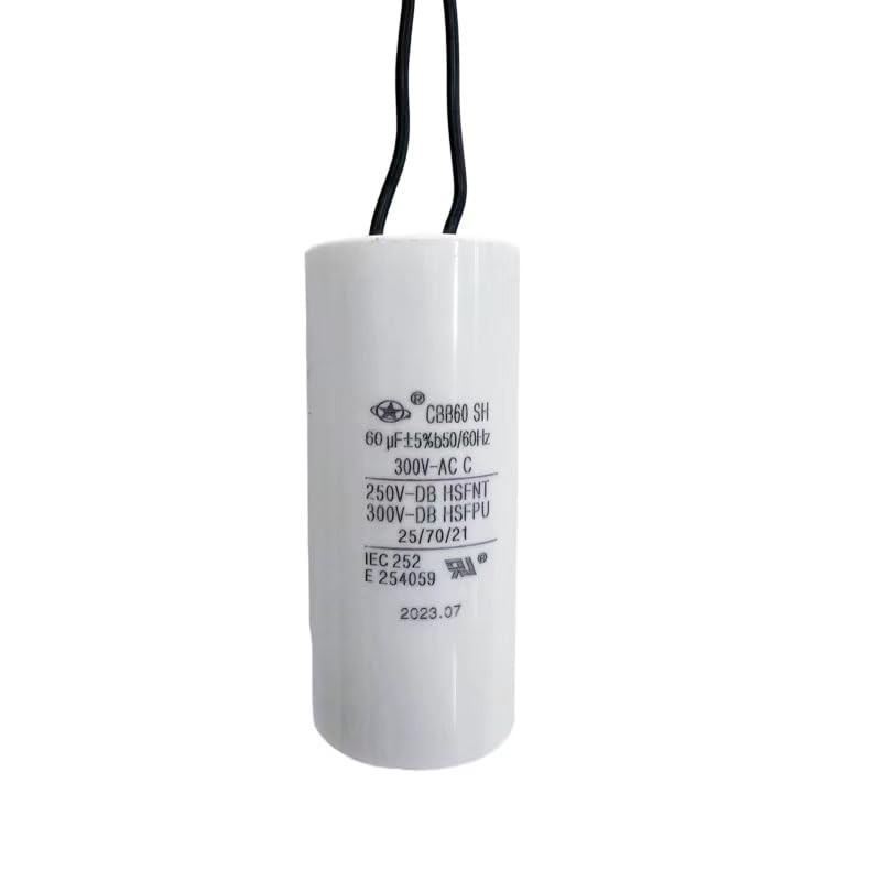 YATAI CBB60 Capacitor 60Uf 300V AC, 2-Wire Motor Run Capacitor, 50/60Hz