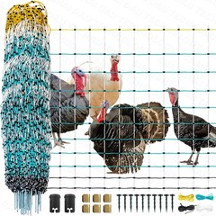 Electric Poultry Netting Fence 168′ L x 47.5″ H Chicken Goats Ranch Ducks Fence
