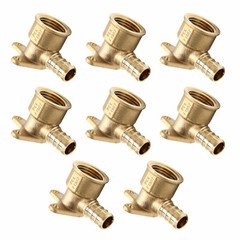 EFIELD 8PCS 1/2″ PEX x 1/2″ Female Drop Ear Elbow Crimp Brass Fittings, No Lead