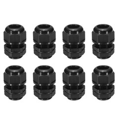 8 Pcs NPT 3/4″ Cable Glands Adjustable 12.5-18mm(Black)