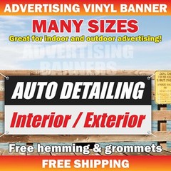 AUTO DETAILING Interior Exterior Advertising Banner Vinyl Sign cleaning car wash