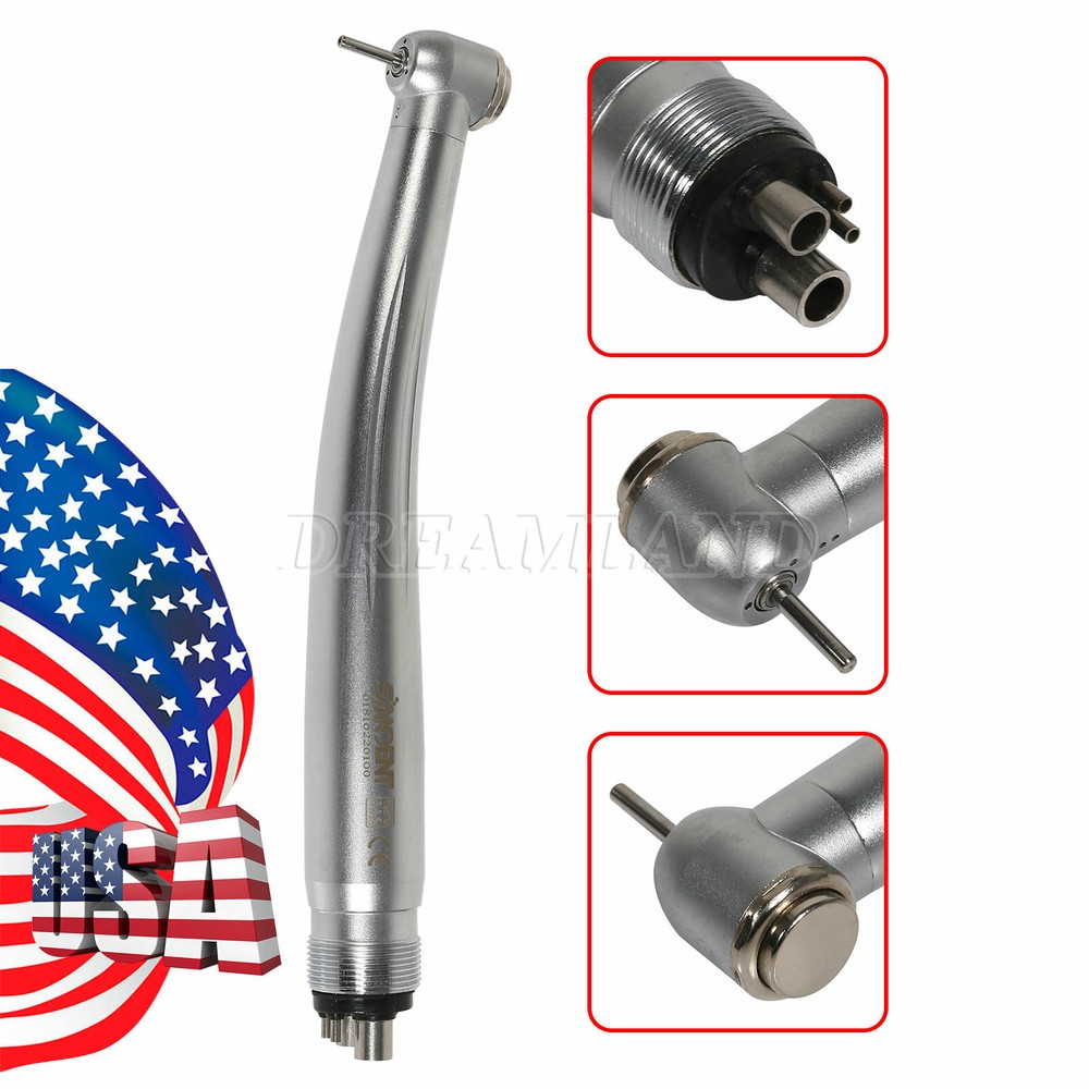 Dental LED/NO LED High Speed Handpiece Air Turbine 4 Hole Push Button /Wrench RA