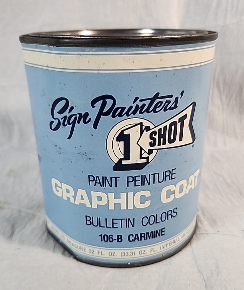 1 Shot Paint Graphic Coat Bulletin Colors 106-B CARMINE 1 Quart One Shot