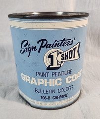 1 Shot Paint Graphic Coat Bulletin Colors 106-B CARMINE 1 Quart One Shot