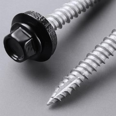Metal Roofing Screws #10 × 1 Inch, 80pcs Black Ruspert Coating Hex Head Roofi…