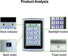 LIBO Waterproof Access Control Keypad Proximity RFID Controller, Blue