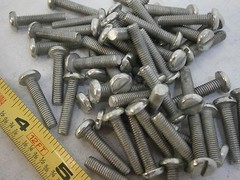 Machine Screw 10-32 x 7/8 Slotted Pan Head Brass Tin Plated Lot of 30 #2966
