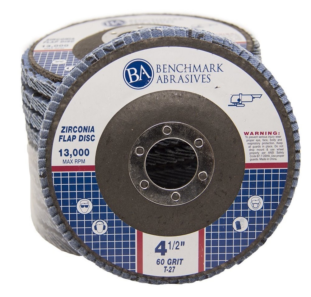 Benchmark Abrasives 4.5″ Premium Zirconia Type 27 Flap Discs Grinding Wheels …