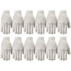 ~ 12 PAIRS STRING KNIT GLOVES ~ PROJECT SOURCE ~ WHITE ~ SIZE ( L ) LARGE ~ NEW~