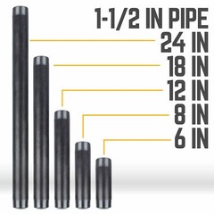 1 1/2 in. X Close in. Black Pipe 6 Pack
