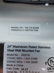 Replacement Fan Motor For 24″ 30″ Pedestal Or Wall Mount Stainless Steel PSC139