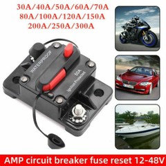 Waterproof Car Circuit Breaker Fuse Reset 30-300 Amp 12V-48V DC Car Boat Auto