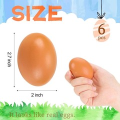 Fake Nest Eggs Wooden Brown Easter Eggs for Craft Get Hens to Lay Eggs 6Pcs